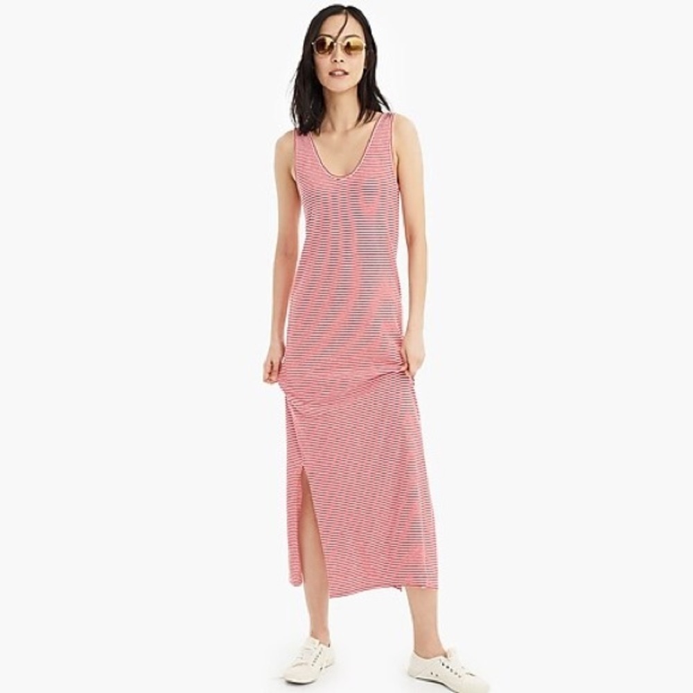 J. Crew Maxi tank dress in tiny stripe xs